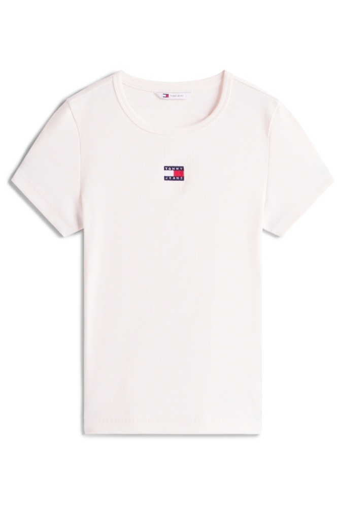 TJW SLIM BADGE RIB T DW0DW17881 YBH ANCIENT WHITE